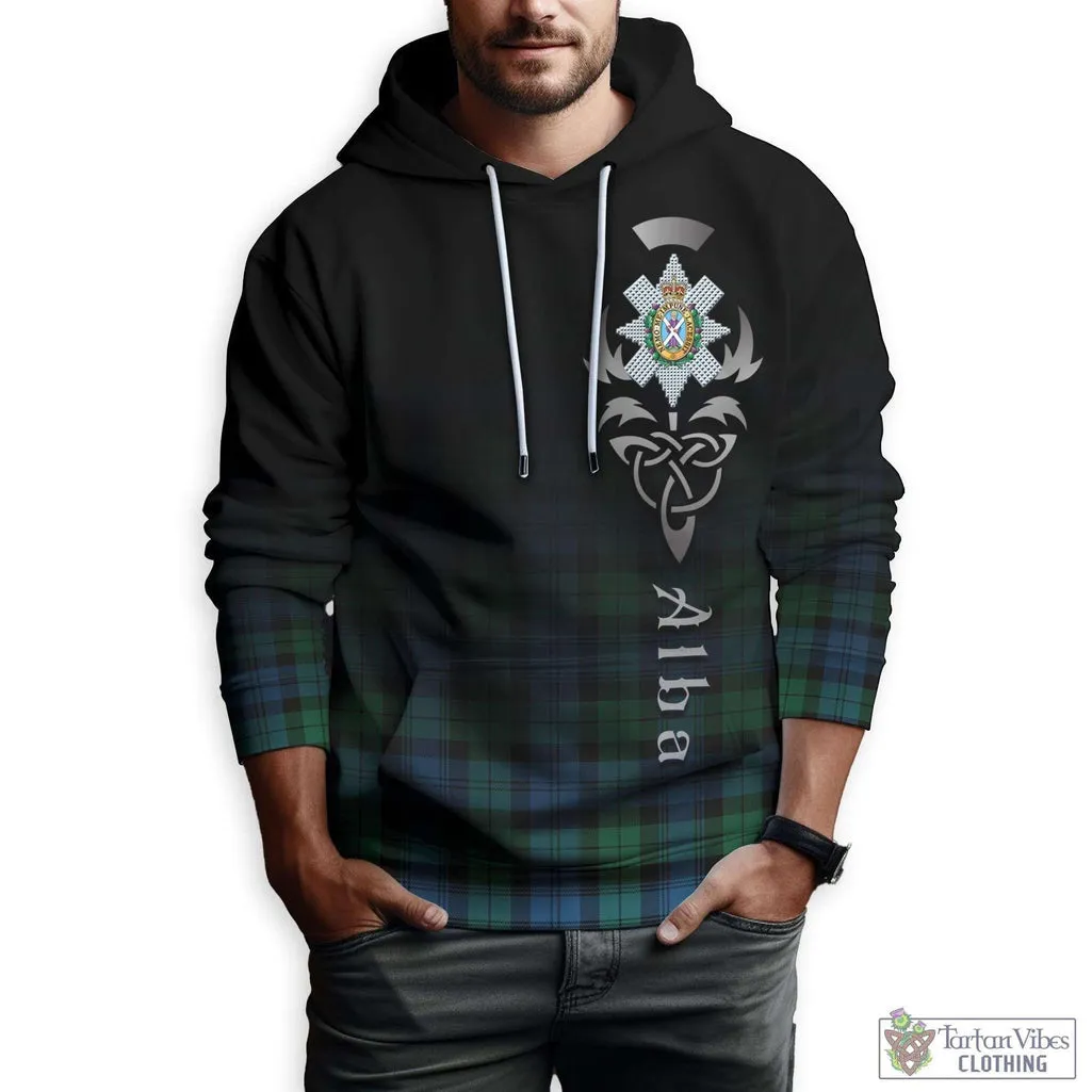 Black Watch Ancient Tartan Hoodie Featuring Alba Gu Brath Family Crest Celtic Inspired