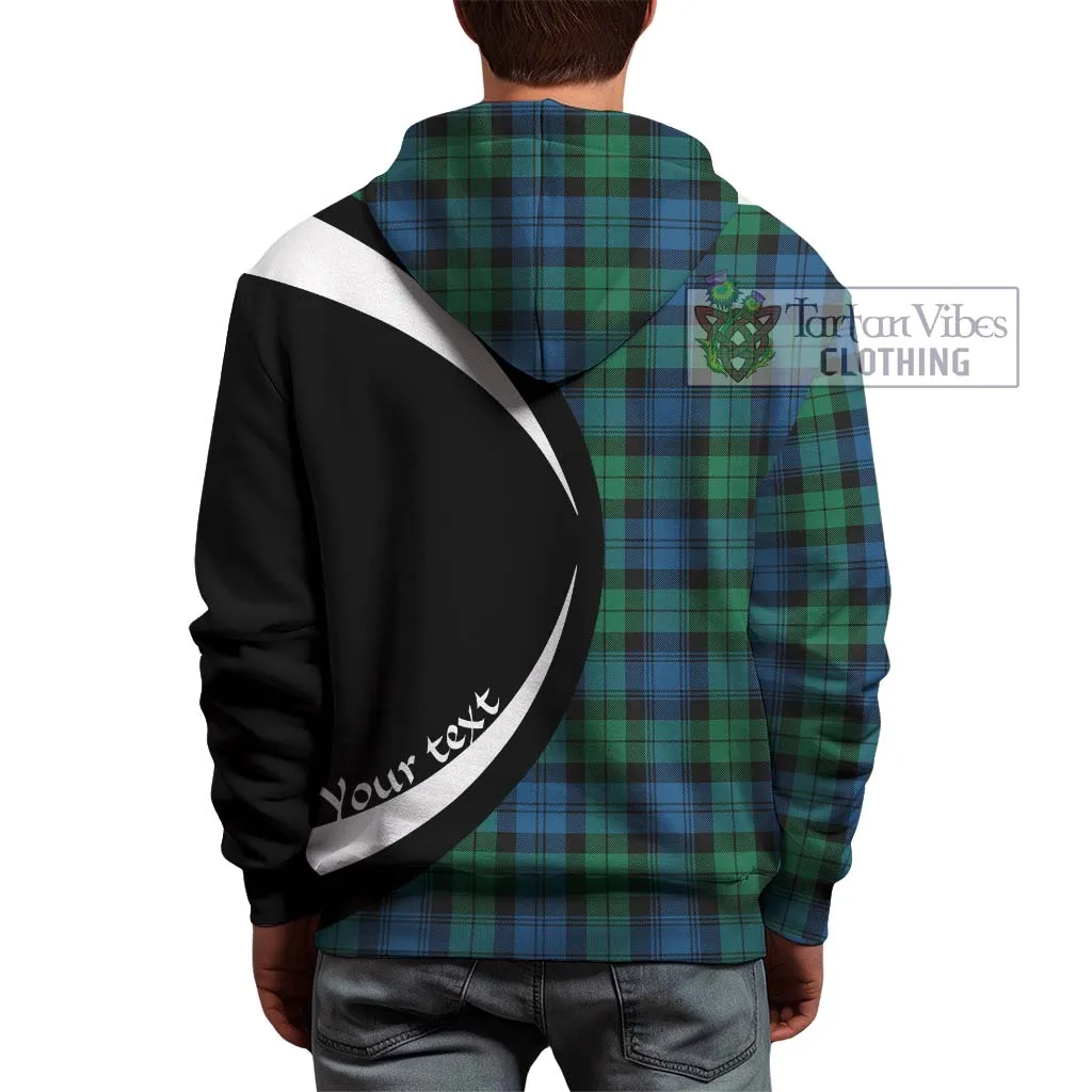 Black Watch Ancient Tartan Hoodie with Family Crest Circle Style