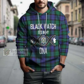 Black Watch Modern Tartan Hoodie with Family Crest DNA In Me Style