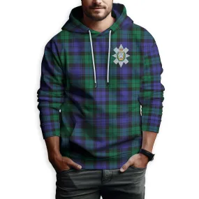 Black Watch Modern Tartan Hoodie with Family Crest