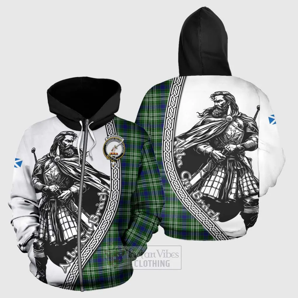 Blackadder Tartan Clan Crest Hoodie with Highlander Warrior Celtic Style