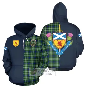 Blackadder Tartan Hoodie Alba with Scottish Lion Royal Arm Half Style