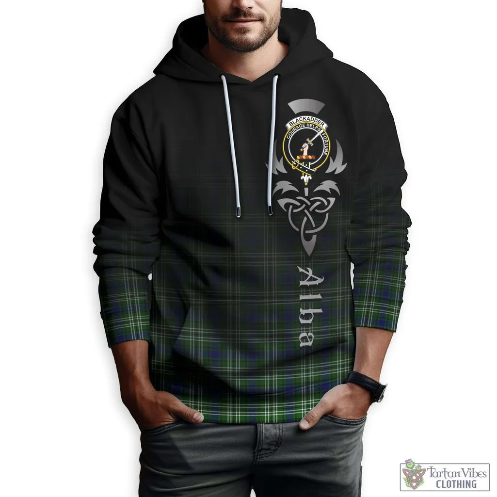 Blackadder Tartan Hoodie Featuring Alba Gu Brath Family Crest Celtic Inspired