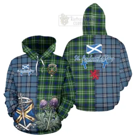 Blackadder Tartan Hoodie Happy St. Andrew's Day Half Tartan Style