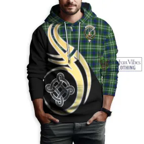 Blackadder Tartan Hoodie with Family Crest and Celtic Symbol Style