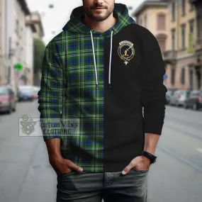 Blackadder Tartan Hoodie with Family Crest and Half Of Me Style