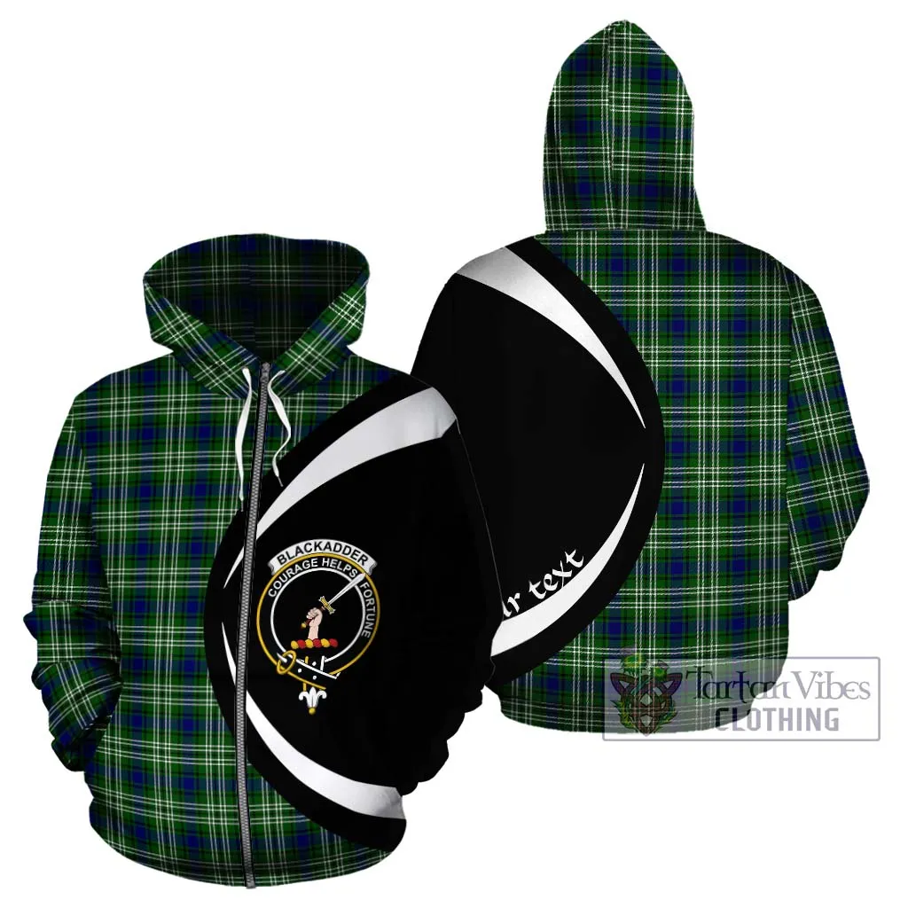 Blackadder Tartan Hoodie with Family Crest Circle Style