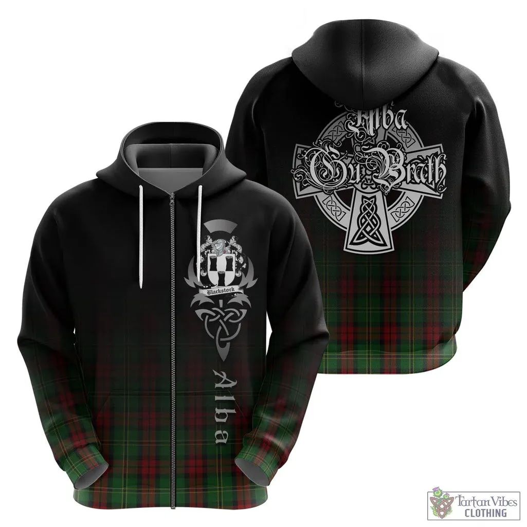 Blackstock Hunting Tartan Hoodie Featuring Alba Gu Brath Family Crest Celtic Inspired