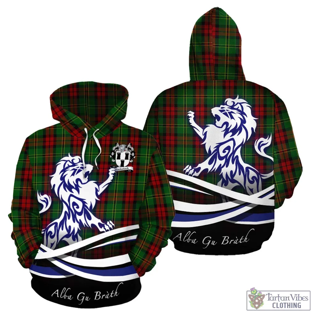 Blackstock Hunting Tartan Hoodie with Alba Gu Brath Regal Lion Emblem