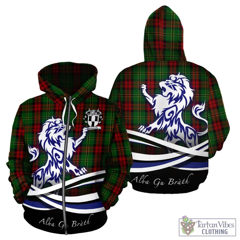 Blackstock Hunting Tartan Hoodie with Alba Gu Brath Regal Lion Emblem