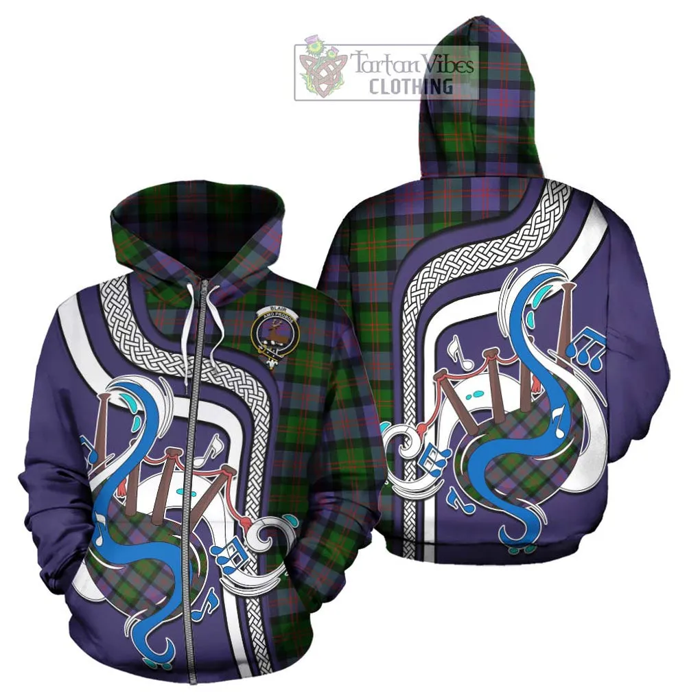 Blair Modern Tartan Hoodie with Epic Bagpipe Style