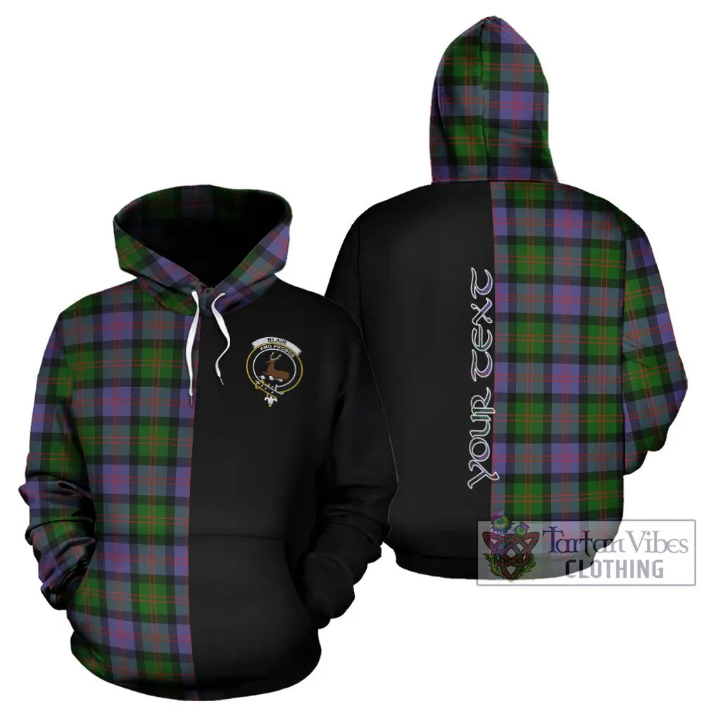 Blair Modern Tartan Hoodie with Family Crest and Half Of Me Style