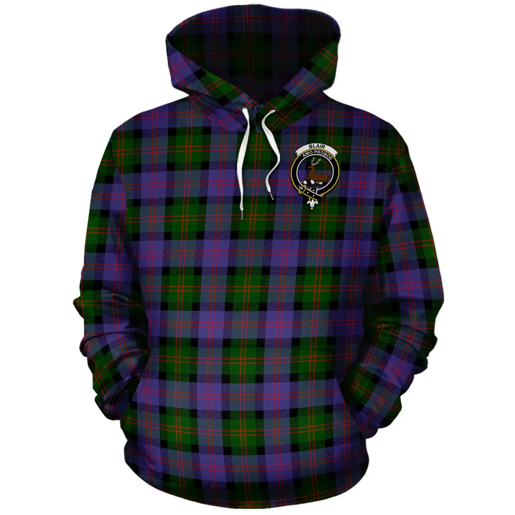 Blair Modern Tartan Hoodie with Family Crest