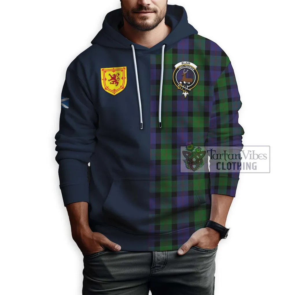 Blair Tartan Hoodie Alba with Scottish Lion Royal Arm Half Style