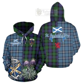 Blair Tartan Hoodie Happy St. Andrew's Day Half Tartan Style