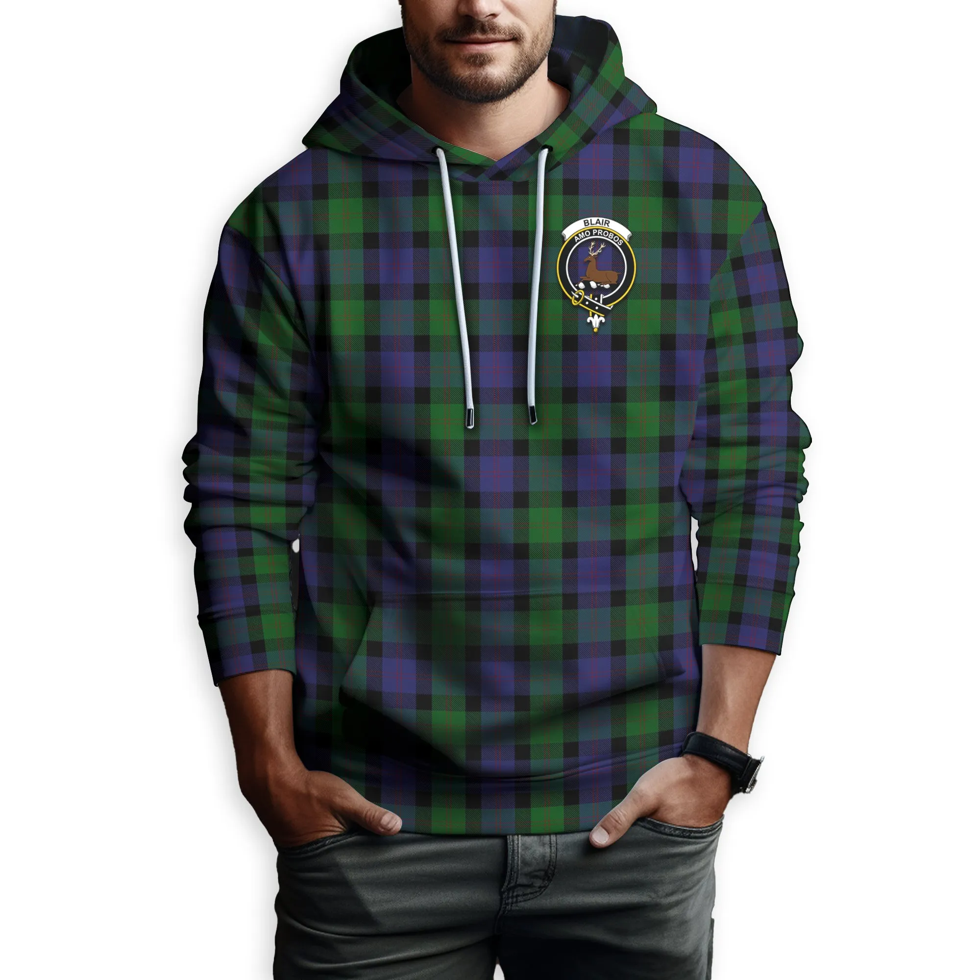 Blair Tartan Hoodie with Family Crest