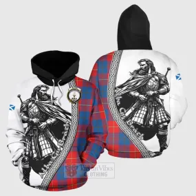 Blane Tartan Clan Crest Hoodie with Highlander Warrior Celtic Style