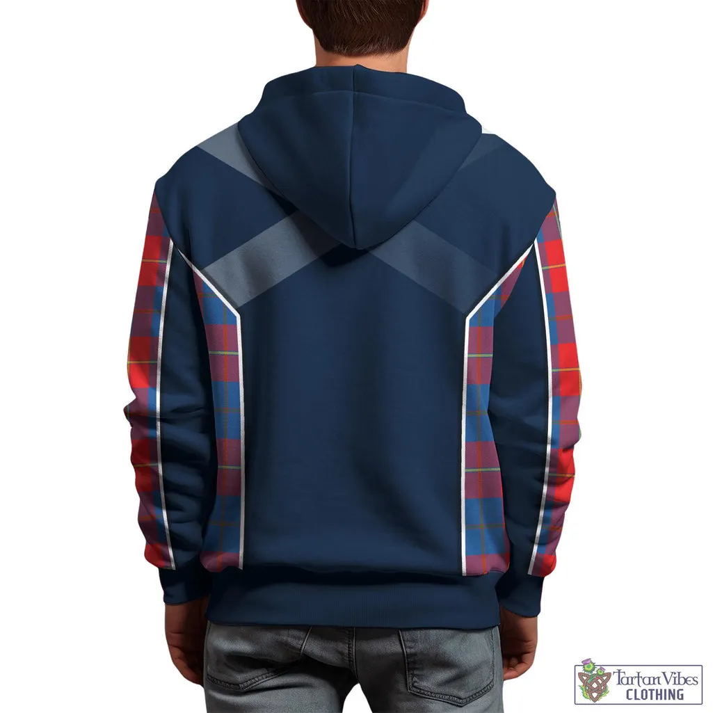 Blane Tartan Hoodie with Family Crest and Scottish Thistle Vibes Sport Style