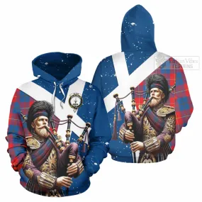 Blane Tartan Hoodie with Family Crest Scottish Bagpiper Vibes