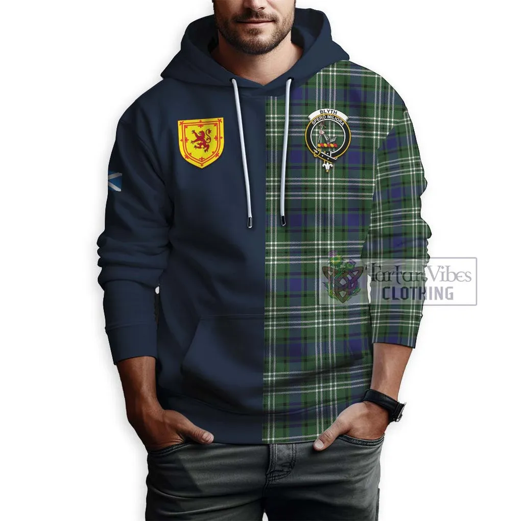 Blyth Tartan Hoodie Alba with Scottish Lion Royal Arm Half Style