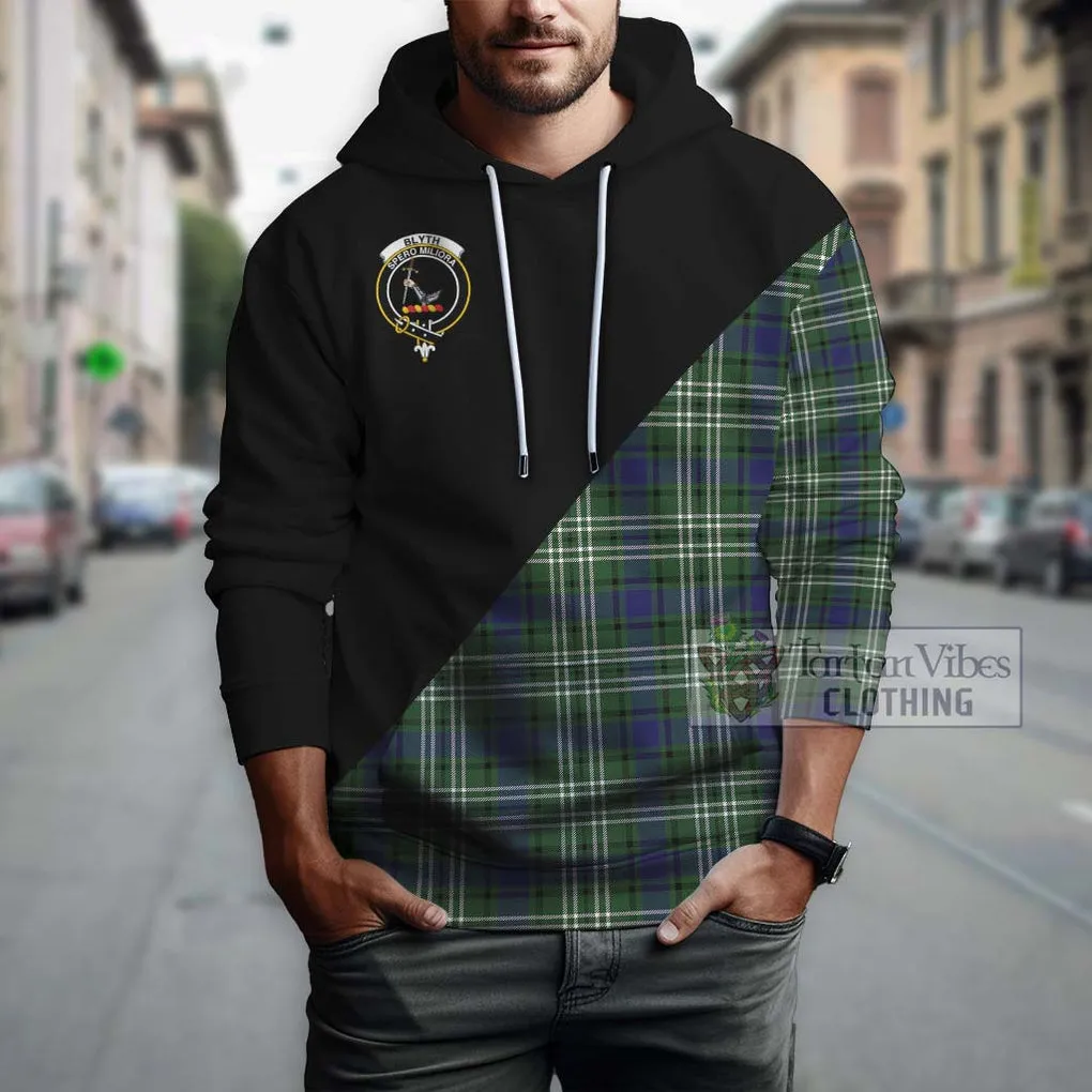 Blyth Tartan Hoodie with Family Crest and Military Logo Style