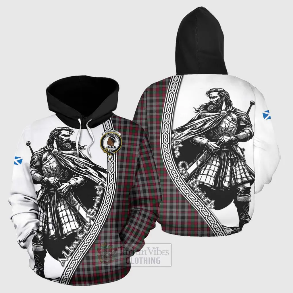 Borthwick Tartan Clan Crest Hoodie with Highlander Warrior Celtic Style