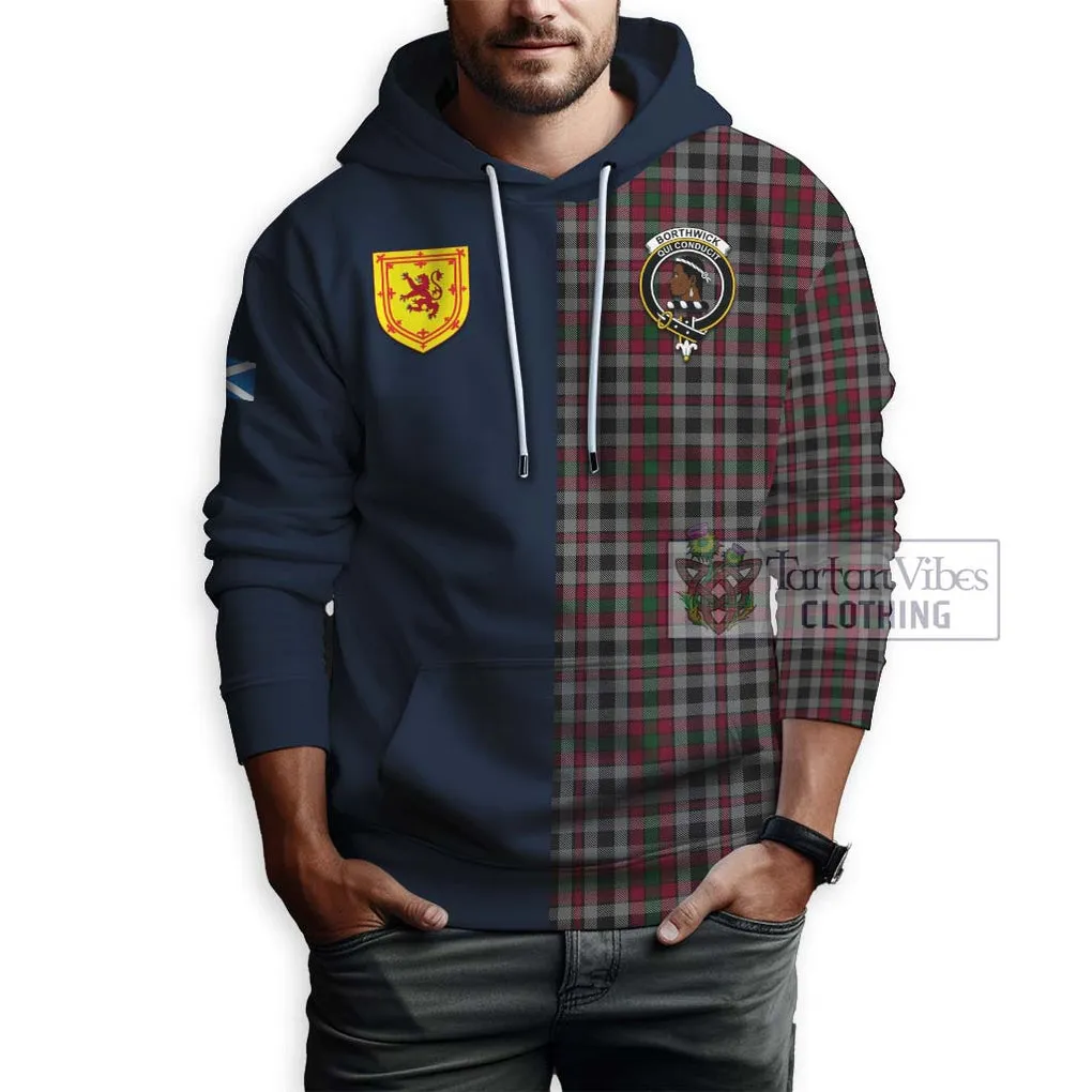 Borthwick Tartan Hoodie Alba with Scottish Lion Royal Arm Half Style