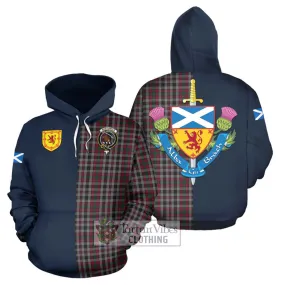 Borthwick Tartan Hoodie Alba with Scottish Lion Royal Arm Half Style