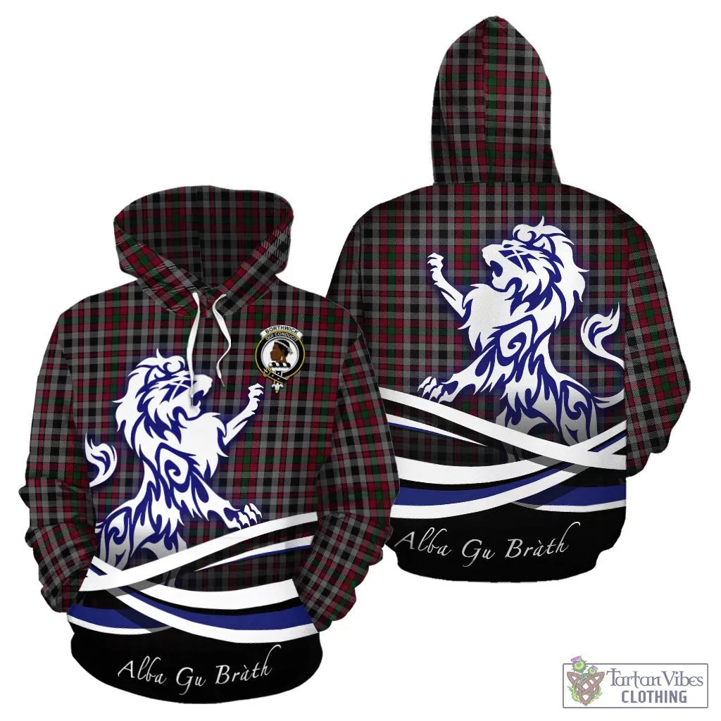 Borthwick Tartan Hoodie with Alba Gu Brath Regal Lion Emblem