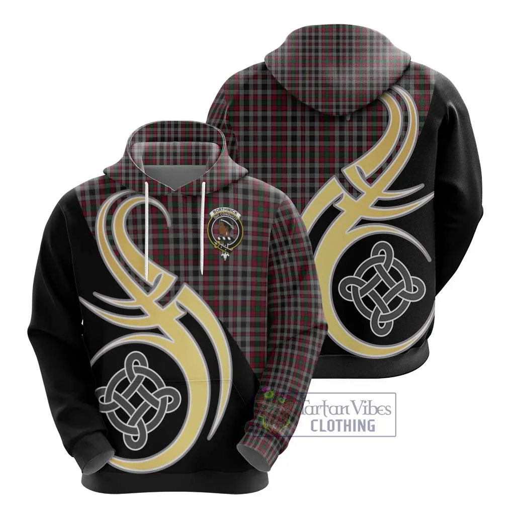 Borthwick Tartan Hoodie with Family Crest and Celtic Symbol Style