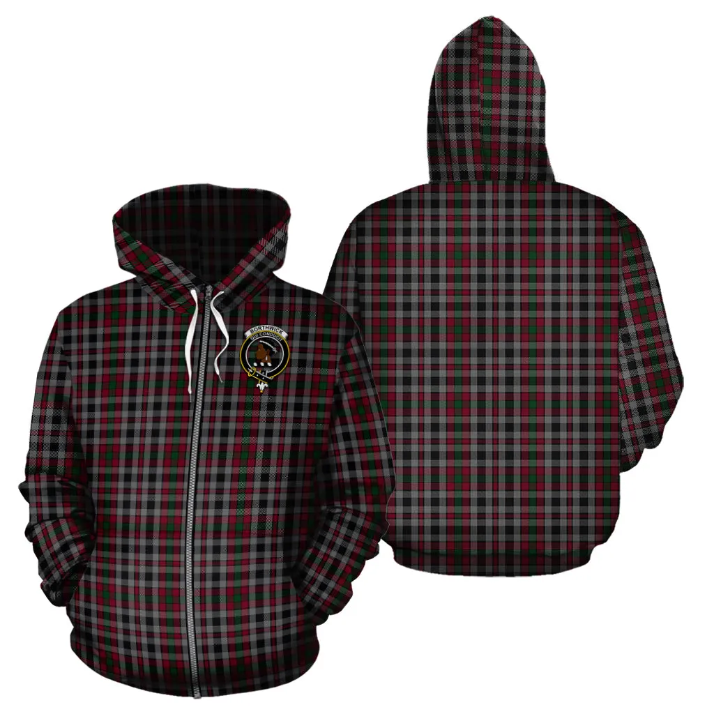 Borthwick Tartan Hoodie with Family Crest