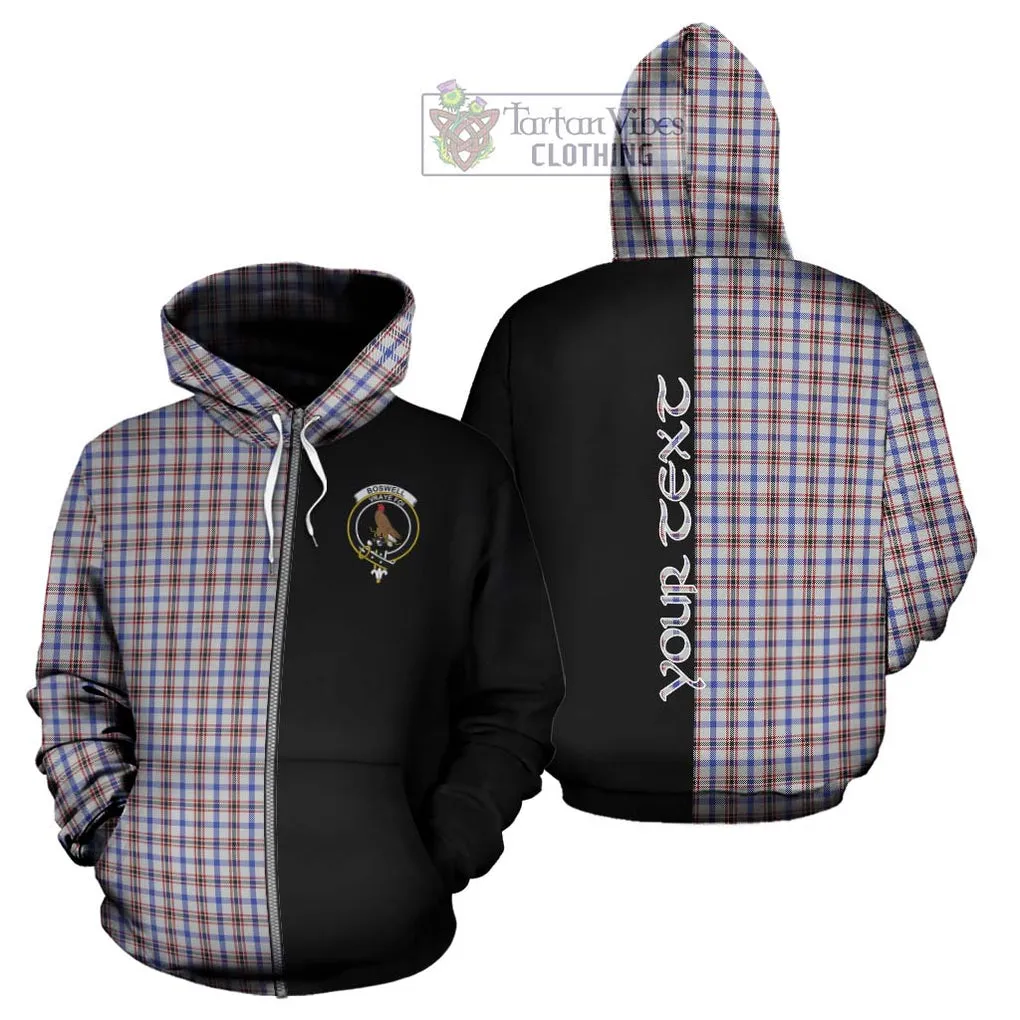 Boswell Tartan Hoodie with Family Crest and Half Of Me Style