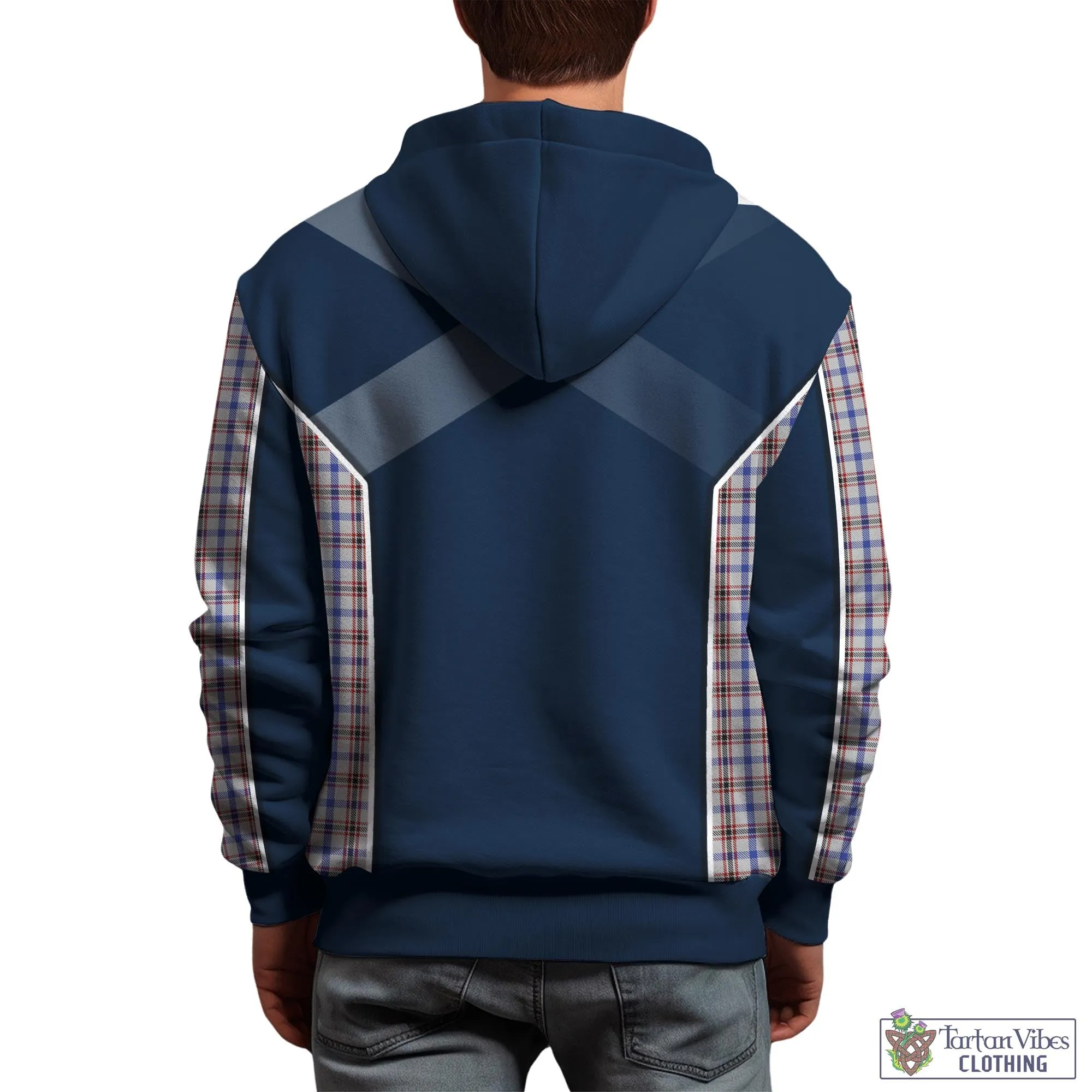 Boswell Tartan Hoodie with Family Crest and Lion Rampant Vibes Sport Style