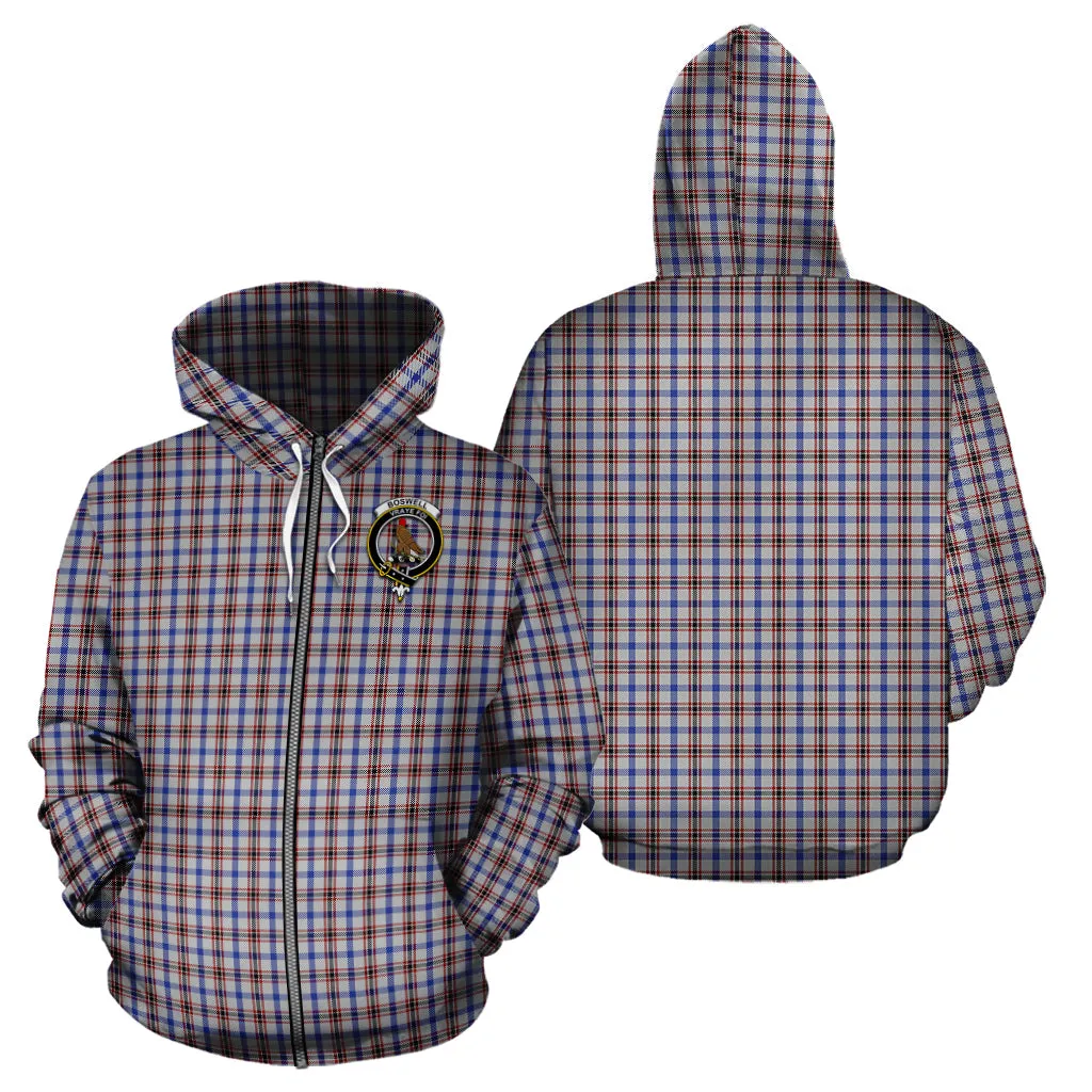 Boswell Tartan Hoodie with Family Crest