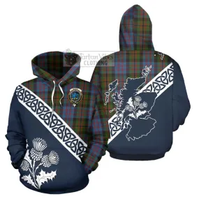 Bowie Tartan Hoodie Featuring Thistle and Scotland Map