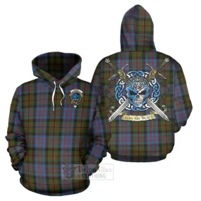 Bowie Tartan Hoodie with Family Crest Celtic Skull Style