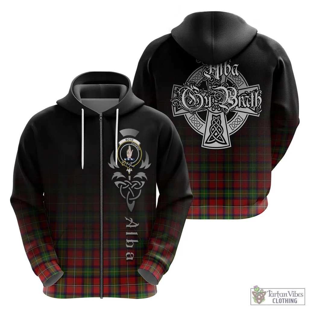 Boyd Tartan Hoodie Featuring Alba Gu Brath Family Crest Celtic Inspired