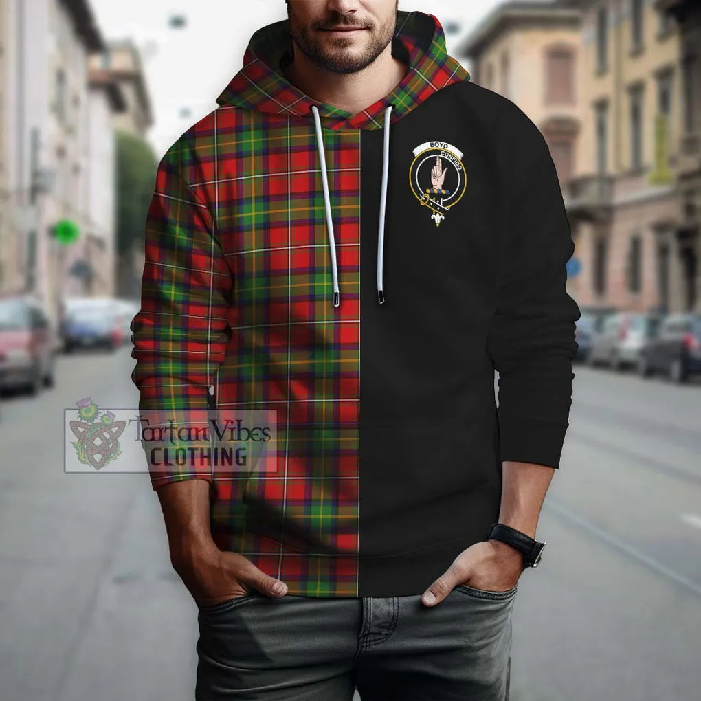 Boyd Tartan Hoodie with Family Crest and Half Of Me Style