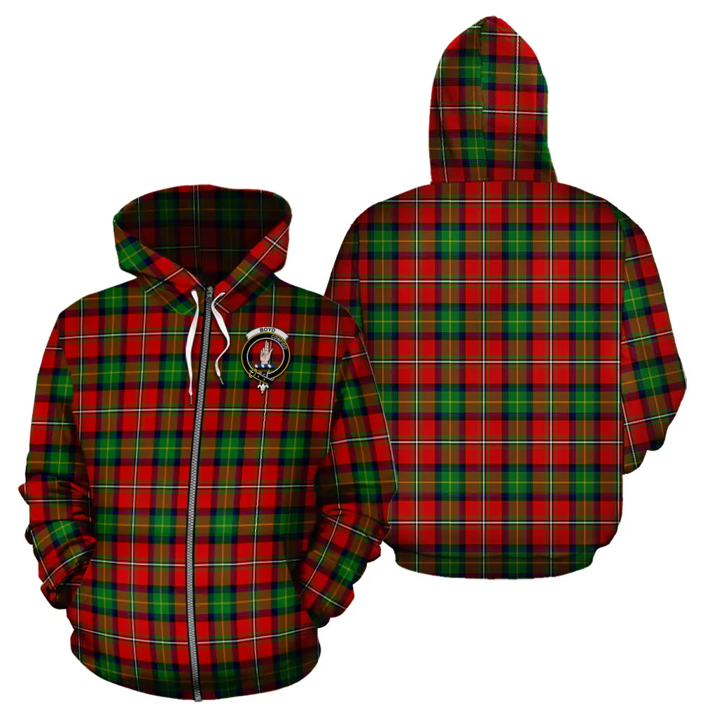 Boyd Tartan Hoodie with Family Crest