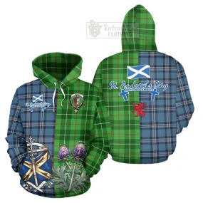 Boyle Tartan Hoodie Happy St. Andrew's Day Half Tartan Style