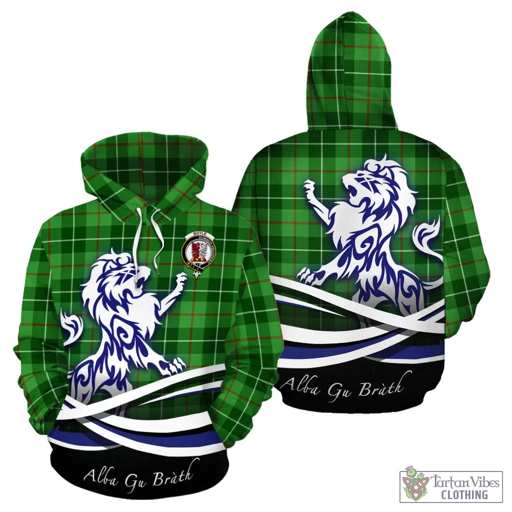 Boyle Tartan Hoodie with Alba Gu Brath Regal Lion Emblem