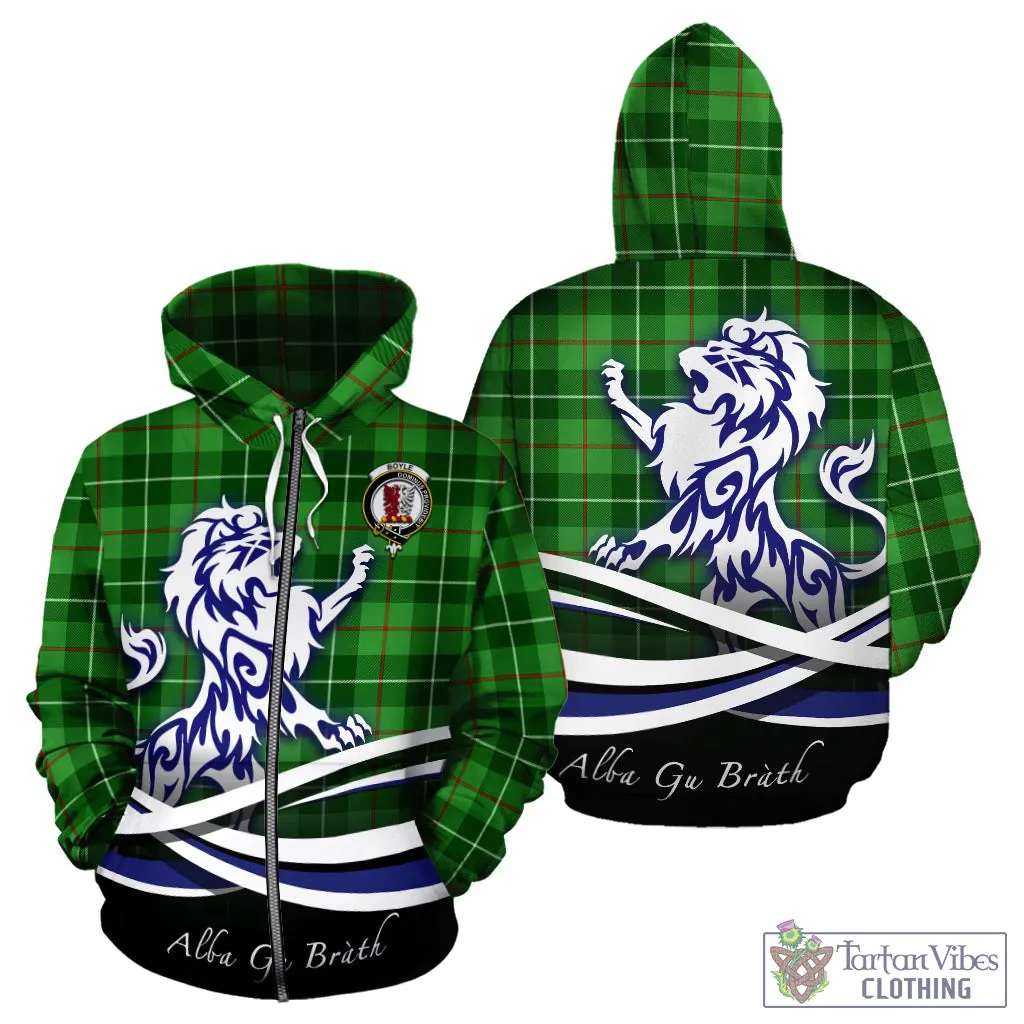 Boyle Tartan Hoodie with Alba Gu Brath Regal Lion Emblem