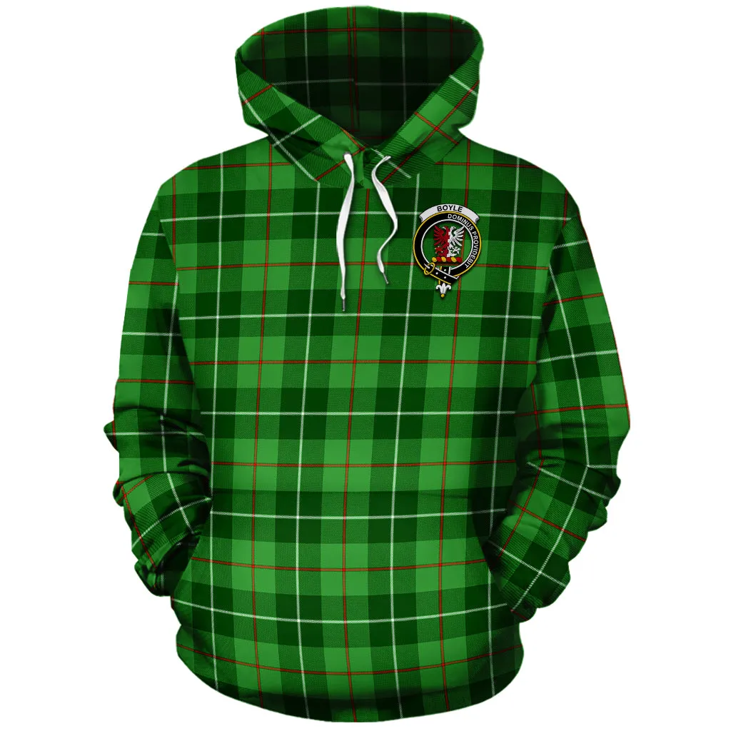 Boyle Tartan Hoodie with Family Crest