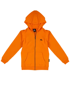 Boys Basic Zip Hoodie in Tangerine