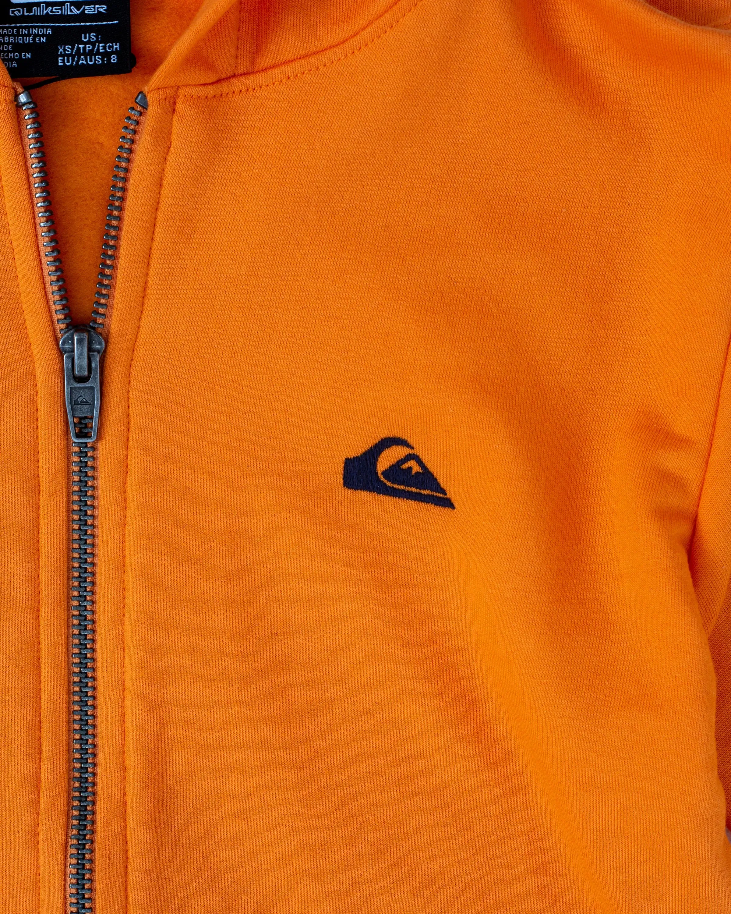 Boys Basic Zip Hoodie in Tangerine