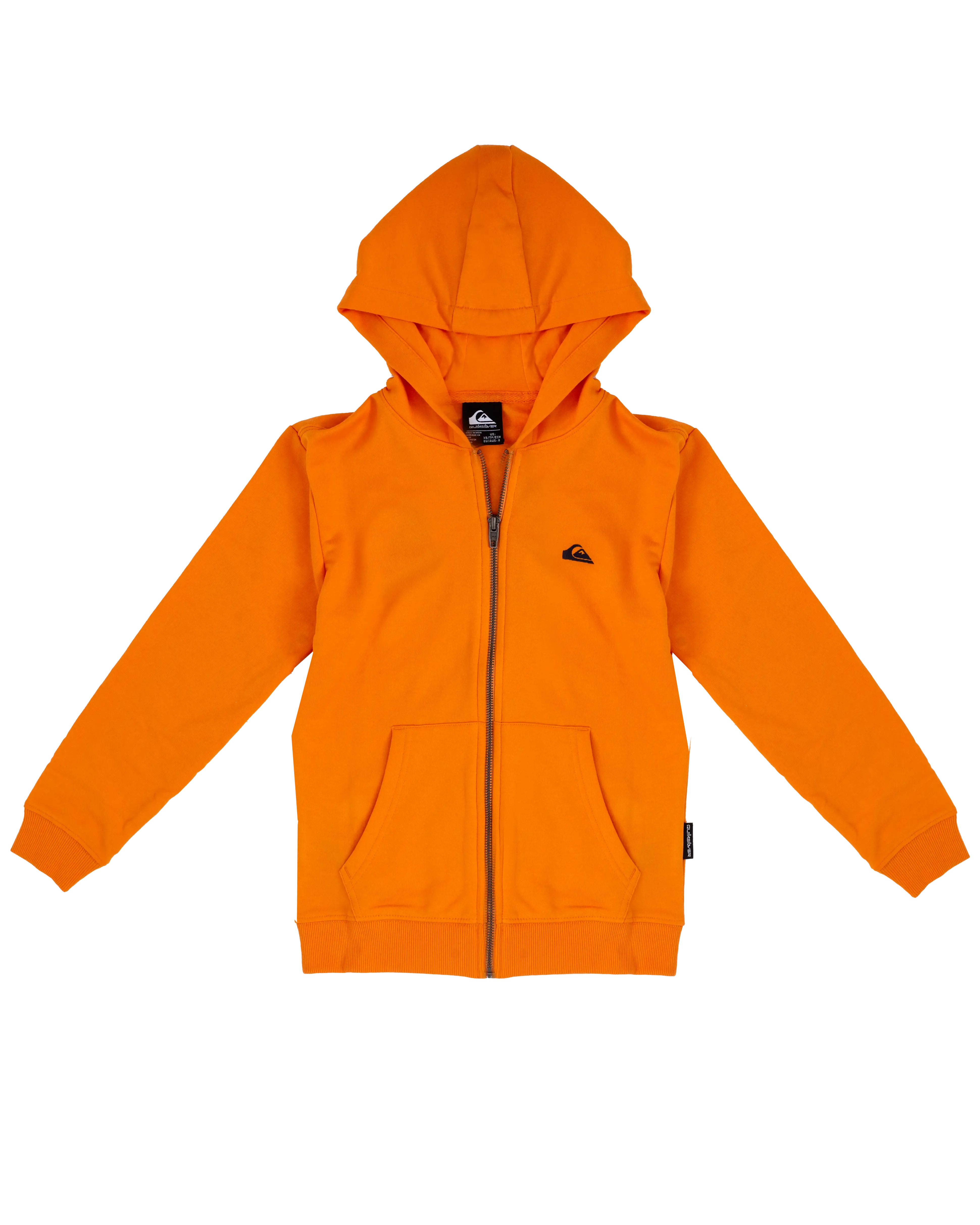 Boys Basic Zip Hoodie in Tangerine