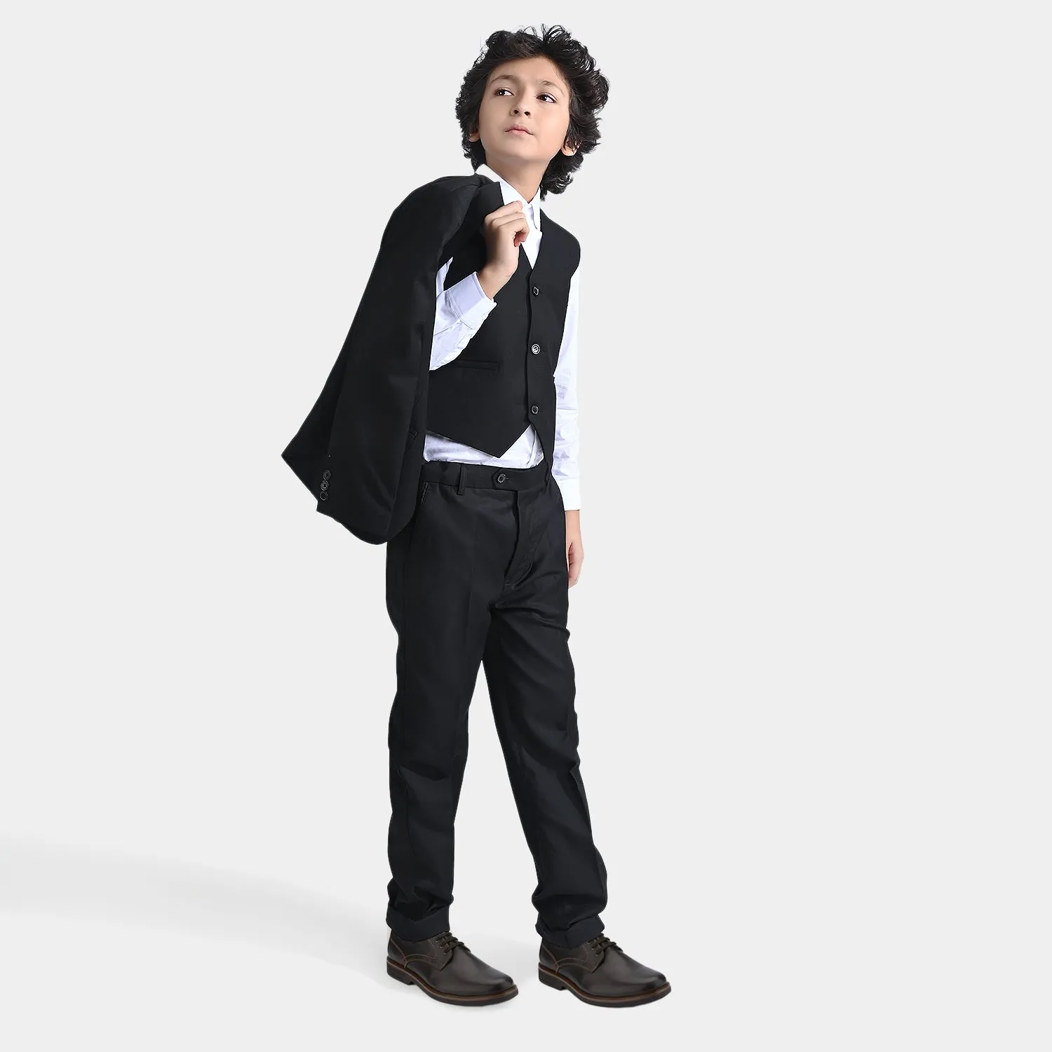 Boys Coat Pant 3PC Suit -BLACK