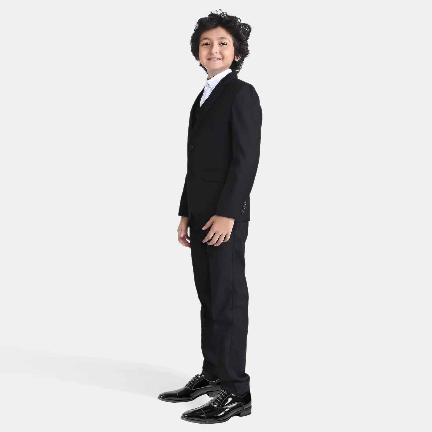 Boys Coat Pant 3PC Suit -BLACK