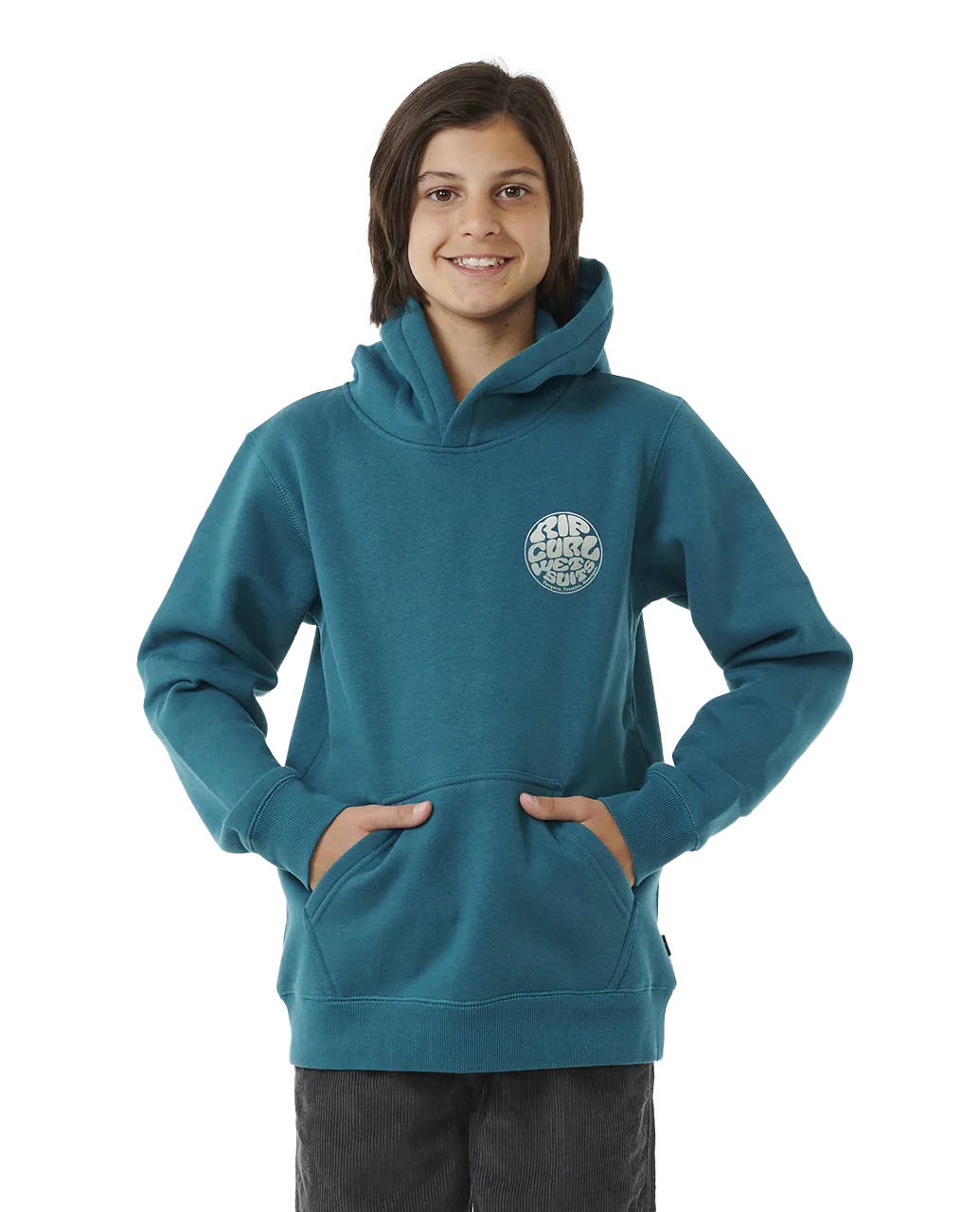 Boys Wetsuit Icon Hoodie in Trekking Green