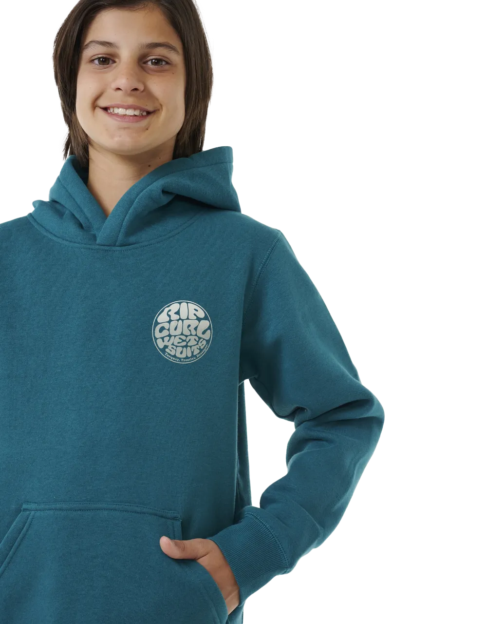 Boys Wetsuit Icon Hoodie in Trekking Green